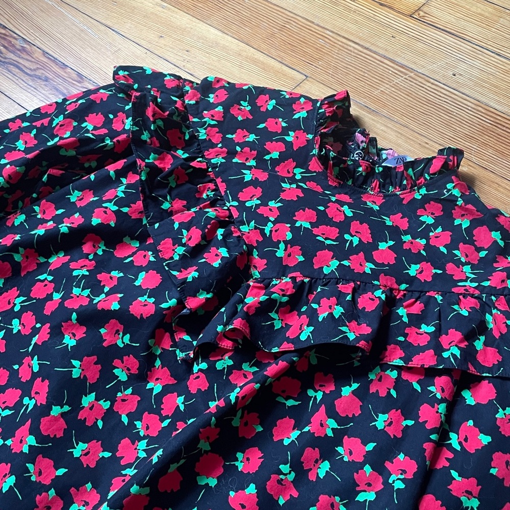 Zara Floral Print Bishop Sleeve Sundress - Picture 3 of 5